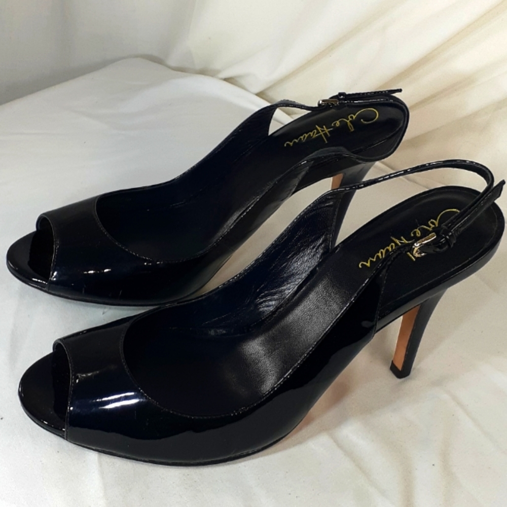 Cole Haan black patent leather heels new without tags size 9